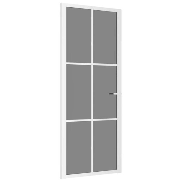 vidaXL Interior Door 83x201.5 cm White ESG Glass and Aluminium