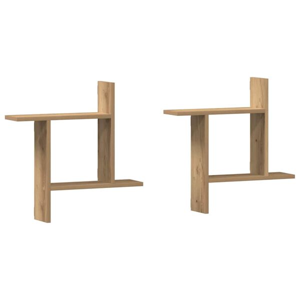 vidaXL Wall Shelves 2 pcs Artisian Oak 50x12x50 cm Engineered Wood