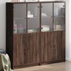 vidaXL Bookcase with Doors Brown Oak 136x37x142 cm Engineered Wood