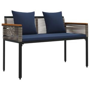 vidaXL Outdoor Bench 2 -Seater 117 x 54 x 74.5 cm Poly Rattan
