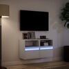 vidaXL TV Wall Cabinets with LED Lights 2 pcs White 41x31x45 cm