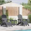 vidaXL Garden Chair 3 pcs Light Grey Polyethylene