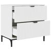 vidaXL Bedside Table with Drawer High gloss white 63.5 x 36 x 61 cm