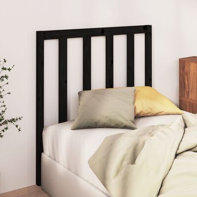 vidaXL Bed Headboard Black 81x4x100 cm Solid Wood Pine