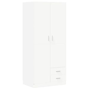 vidaXL Wardrobe White 80x52x180 cm Engineered Wood