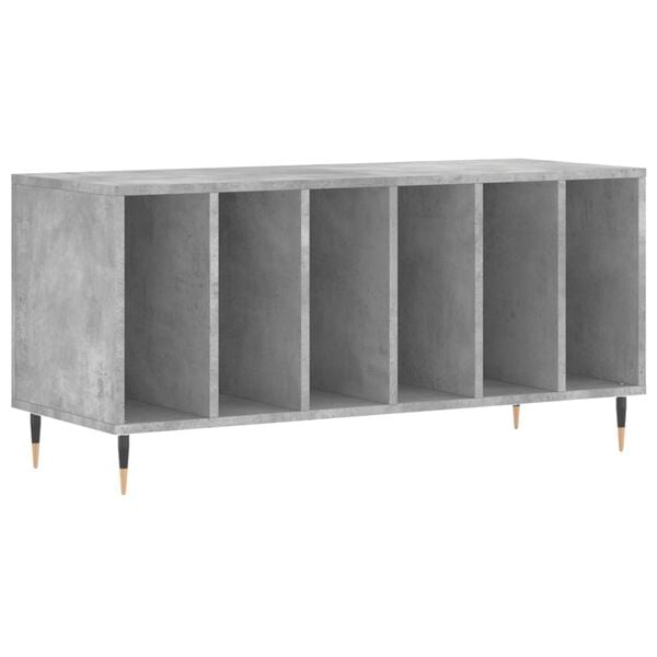 vidaXL Record Cabinet Concrete Grey 100x38x48 cm Engineered Wood