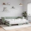 vidaXL Daybed with Trundle without Mattress Light Grey 90x190 cm Single