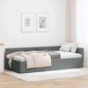 vidaXL Corner Bed Frame Dark Grey 100 cm x 200 cm Velvet