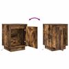 vidaXL Bedside Cabinet with LED Lights Smoked Oak 38x34x50 cm