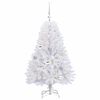 vidaXL Artificial Hinged Christmas Tree White 120 cm PVC and Steel