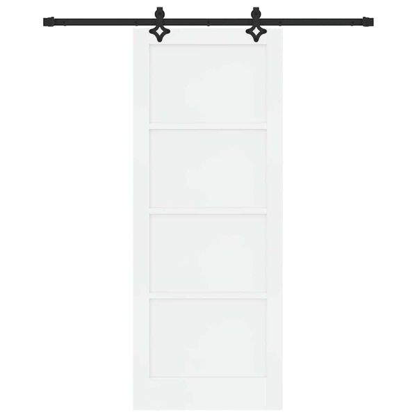 vidaXL Sliding Door White and Black 83 x 211 cm Solid Pine Wood