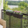 vidaXL Railing 2 pcs Black 50 x 17 x 17 cm Metal