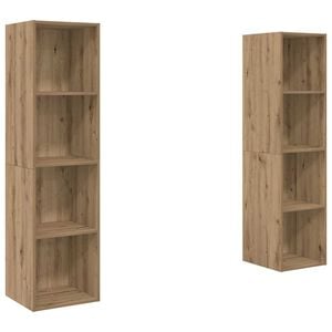 vidaXL TV Cabinet Set 2 pcs Brown 37 x 37 x 142.5 cm Engineered Wood
