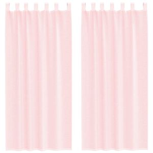 vidaXL Voile Curtains with Loops 2 pcs Light Pink 140x245 cm