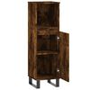 vidaXL Bathroom Cabinet Smoked Oak 30x30x100 cm Engineered Wood