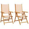 vidaXL Garden Chairs 2 pcs Beige Solid Wood Acacia and Fabric
