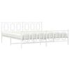 vidaXL Metal Bed Frame without Mattress with Footboard White 193x203cm