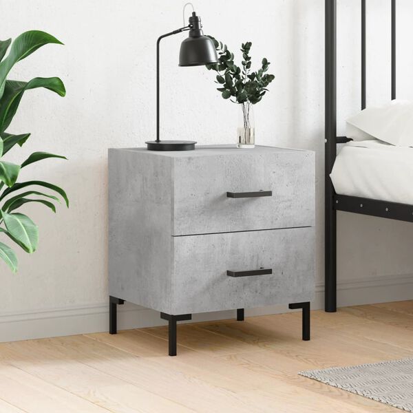 vidaXL Bedside Cabinet Concrete Grey 40x35x47.5 cm Engineered Wood