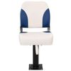 vidaXL Foldable Boat Seat 1 Set Blue and White 41x36x48 cm