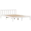 vidaXL Bed Frame without Mattress White 135x190 cm Double Solid Wood Pine