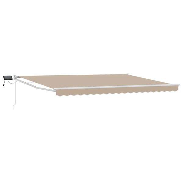 vidaXL Manual Retractable Awning with LEDs Beige 4 x 3 m