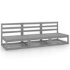 vidaXL 3-seater Sofa | Grey | Solid pinewood | 3-seater | Modular