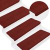 vidaXL Stair Mats Self-adhesive 15 pcs 65x24.5x3.5 cm Red
