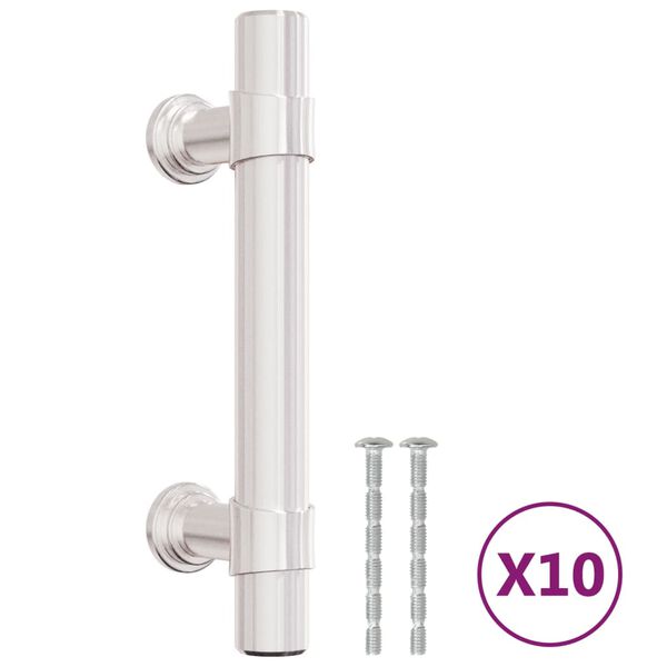 vidaXL Cabinet Handles 10 pcs Silver 64 mm Stainless Steel