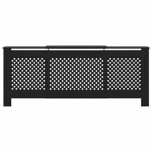 vidaXL MDF Radiator Cover Black 205 cm