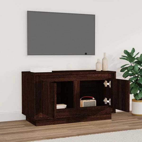 vidaXL TV Cabinet Brown Oak 80x35x45 cm Engineered Wood
