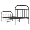 vidaXL Metal Bed Frame without Mattress with Footboard Black 80x200cm