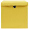 vidaXL Storage Boxes with Lids 4 pcs Yellow 32x32x32 cm Fabric