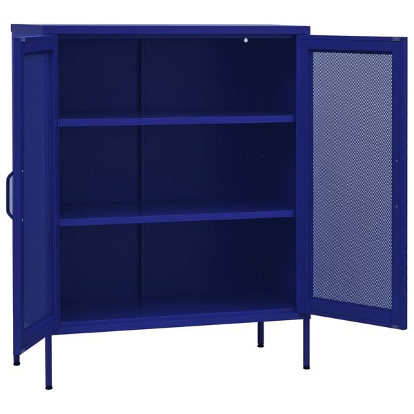 vidaXL Storage Cabinet Navy Blue 80x35x101.5 cm Steel