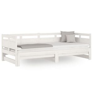 vidaXL Pull-out Day Bed without Mattress White 2x(90x200) cm