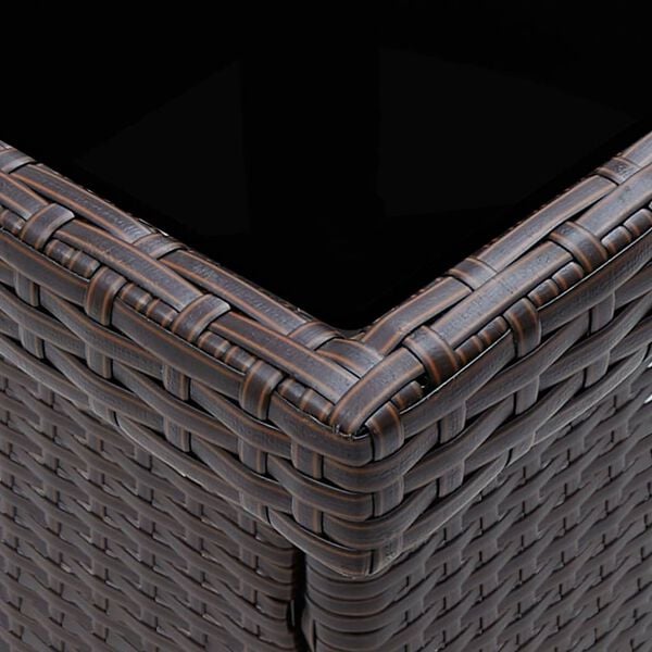 vidaXL Garden Dining Table Brown Poly Rattan