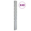 vidaXL Garden Fence Posts 40 pcs Silver 180 cm&nbsp;Galvanised Steel
