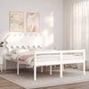 vidaXL Senior Bed without Mattress White King Size Solid Wood