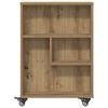 vidaXL Narrow Storage Trolley Artisian Oak 48x13x68 cm Engineered Wood