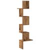 vidaXL Wall Corner Shelf Old Wood 32x32x127,5 cm Engineered Wood