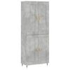 vidaXL Highboard Concrete Grey 69,5x34x180 cm Engineered Wood