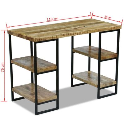 vidaXL Office Desk Mango Wood 110x50x76 cm