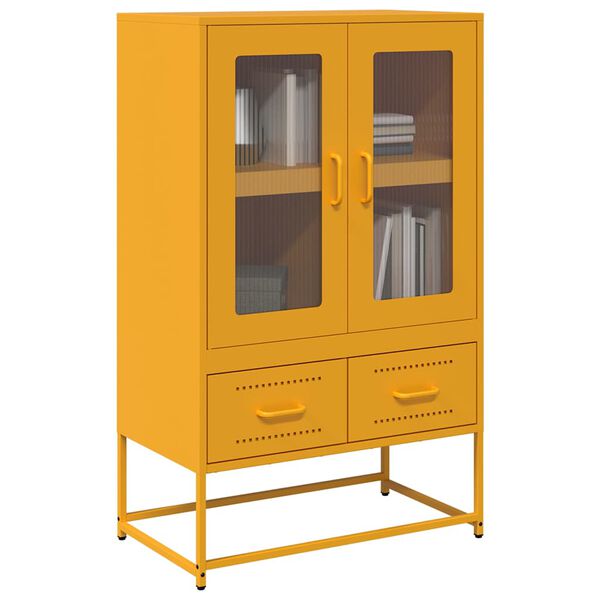 vidaXL Highboard Mustard Yellow 68x39x111.5 cm Steel