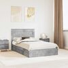 vidaXL Storage Bed Concrete Grey 135 x 190 cm Engineered Wood
