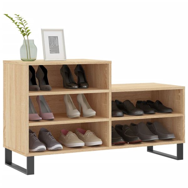 vidaXL Shoe Cabinet Sonoma Oak 102x36x60 cm Engineered Wood