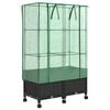 vidaXL Garden Planter with Greenhouse Cover&Wheels 2 pcs Black PP
