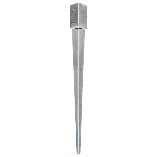 vidaXL Ground Spikes 6 pcs Silver 7x7x90 cm Galvanised Steel