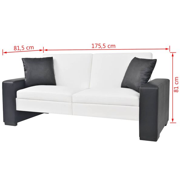 vidaXL Sofa White Fabric