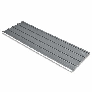 vidaXL Roof Panel 12 pcs Grey 129 x 45 cm Galvanised steel