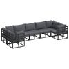 vidaXL Garden Sofa Set 7 pcs Black Aluminium