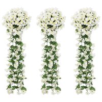 vidaXL Artificial Flower Garlands 3 pcs White 85 cm